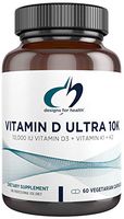 Designs for Health Vitamin D Ultra 10k - 10000 IU D3, High Potency D3 with Vitamin K1 + K2 MK7 (60 Capsules)