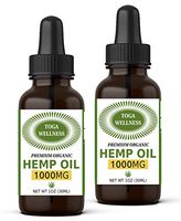 (2-Pack) Hemp Oil Extract for Pain & Stress Relief – 1000mg of Pure, Organic Hemp Extract – All-Natural, Non-GMO, Vegan – Made in USA – Reduces Inflammation, Pain, Stress & Anxiety - Improves Sleep
