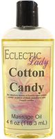 Cotton Candy Massage Oil, 4 oz, With Sweet Almond Oil and Organic Jojoba Oil, Preservative Free