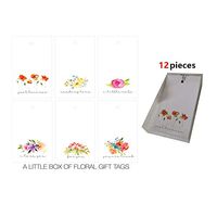 Chit Chat Pack of 12 Luxury Gift Tags Cute-6 Assorted Designs (Floral Gift Tags)