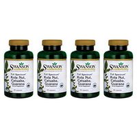 Swanson Full-Spectrum Kola Nut Catuaba Guarana 225/225/225 Milligrams 90 Capsules (4 Pack)