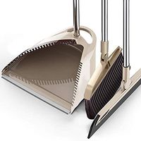 WEIFAN CAI- Sweep Set Long Handle Broom and Dustpan Three Rows of Thick Soft Hair Soft Rubber Strip Beveled Card Slot Integrated Design