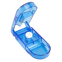 Pill Cutter for Cutting Small Pills or Large Pills in Half, Stainless Blade Medicine Slicer Cutting Drugs Cleanly,Tablet Splitter with Finger Protect Guard Blue