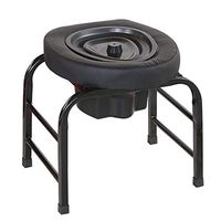 Toilet Stool Commode Seat with Padded Cushion Portable Bedside Commodes Medical 2 in 1 Shower Bath Seat for Elder Disabled Pregnant Women