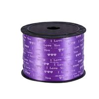 HEALLILY Curling Ribbon Heart Balloon Ribbons Roll Gift Wrapping Ribbons for Art Crafts Valentines Day Wedding 100 Yards 5mm (Purple)