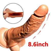 8.6INCH Premium Silicone Perfect Size Extender Sleeve Head Sexy Bulging Realistic Clear Toy for Male Health Supplies Toys Wearable Pennis Sleeves Girth589
