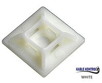 3/4" Kable Kontrol Adhesive Backed Zip Tie Mounts, Square, (100PK) (3/4"Use for 18lb-40lb Cable Ties, Natural)