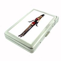 Perfection In Style Metal Cigarette Case with Built in Lighter Vintage Saloon Ladies Design 009