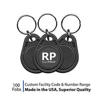 RapidPROX Custom-ENCODED Key Fob for HID 125kHz Proximity Technology (100 Fobs)