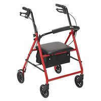 Drive Rollator Rolling Walker with 6" Wheels, Red, Model - R800RD