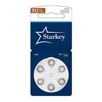 Starkey Size 312 Premium Hearing Aid Batteries 60 Pack - Long Easy Tab - Mercury-Free - Zinc Air Technology - Made in USA - Plus Keychain Battery Case (120)