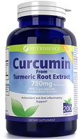 Curcumin from Turmeric Root Extract 200 Capsules - 750mg Curcuminoids 95% Standardized - Nutrissence Turmeric Curcumin Supplement