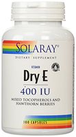 Solaray Dry Vitamin E-400 with Hawthorn Capsules, 100 Count