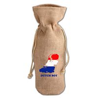 Dutch Boy Jute Burlap Wine Drawstring Bag Wine Sack Natural One Size