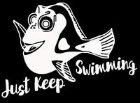 YWS Vinyl Sticker Decal - Just Keep Swimming Dory Finding Nemo Funny - Sticker Laptop Car Truck Window Bumper Notebook Vinyl Decal SMA5229