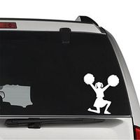 GottaLoveStickerz Cheer Girl Cheerleader Pom-Pom Permanent Vinyl Decal Sticker for Laptop Tablet Helmet Windows Wall Decor Car Truck Motorcycle - Size (05 Inch / 13 cm Tall) - Color (Gloss White)