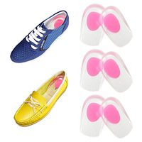 3 Pairs Silicone Gel Heel Cups - Shoe Inserts for Plantar Fasciitis, Sore Heel Pain, Bone Spur & Achilles Pain - Pad & Shock Absorbing Support (Women/Small/Med)
