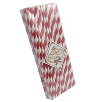 TrendBox 1 Box(50pcs) Reine Femme(TM) Strip Paper Straws for Drinking Birthday Wedding Baby Shower Party Celebration - Red