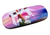 PU Leather Hard Shell Eyeglass Case Glasses Storage Case Protective Case for Glasses Cross Pattern - 02