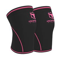Knee Sleeves 7mm (1 Pair) - High Performance Knee Sleeve Support For Weight Lifting, Cross Training & Powerlifting - Best Knee Wraps & Straps Compression - For Men and Women (Black/Pink, X-Large)