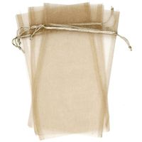 Bucasi 14x9 Large 30pcs Organza Gift Bags Drawstring Pouches for Party Wedding Favors (Tan)