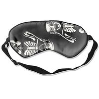 Scary Skeleton Sleep Eye Mask for Sleeping Contoured Eyemask Silk Best Night Blinder Eyeshade for Men Women Kids