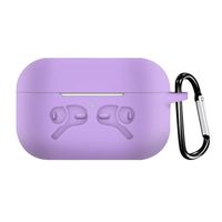AirPods Pro Case Cover,Lozeguyc [Front LED Visible] Protective Silicone Cover Skin with Keychain for AirPods Pro Wireless Charging Case-Purple
