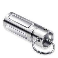 VTAR Titanium Pill Holder with Keychain, Waterproof Single Chamber Travel Small Pill Box, Pill Case for Purse or Pocket