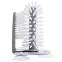 Hoocozi Glass Washer Brush Cleaner with Suction Base, Plastic Base with Nylon Bristle for Cups, Mugs and More(Grey)