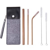 Vlocemon Metal Straws for 20oz Cups with Case and Cleaning Brush for Boba Tea, Thick Drinks and Juices, Milk, Cocktails, Diswasher Safe
