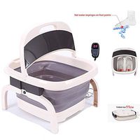 Linqly Folded Foot Bath Spa Massager - Heating & Bubble Wave - All in One Pedicure Machine Set for Relaxation - Foot Massage Bucket