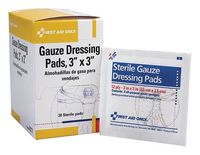 Gauze Pad, Sterile, 3 in. L x 3 in. W, PK20