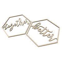 2pcs Hexagon Better Together Chair Signs Wedding Hanging Signs Chairs Decor