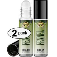 Fennel Roll On Essential Oil Rollerball (2 Pack - Pure Fennel Oil) Pre-diluted with Glass Roller Ball for Aromatherapy, Kids, Children, Adults Topical Skin Application - 10ml Bottle