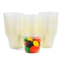 Empress 1 oz. Clear Plastic Disposable Portion Souffle Container Food Cups with Lids (Pack of 1250 Sets)