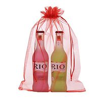 MELUOGE 100pcs 6X9 Inches Organza Drawstring Jewelry Pouches Bags Party Wedding Favor Gift Bags Candy Bags (Red)