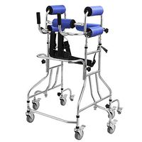 LTLHXM Adjustable Height Walking Frames Wheeled Walker with Seat and Arm Rest 4 Wheeled Roller Walker with Lockable Brake for Ergonomics Elderly Parents Disabled Injured Standard Hospital Style