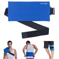 Koo-Care Large Gel Ice Pack & Wrap with Long Strap Hot Cold Therapy Pack for Shoulder, Waist & Lower Back, Belly, Thigh, Knee, Shin - Great for Injury, Sprain, Bruise - 15.5" x 7.3"