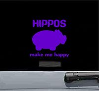 JS Artworks Hippos Make me Happy Vinyl Decal Sticker (Purple)
