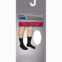 QCS Diabetic Care Crew Socks for Men and Women Large White - 1 pair