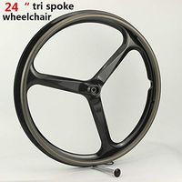 JIMAITEAM Carbon Fiber Wheel Wheelchair 24 inch Tri Spoke 3-Spoke Wheels Wheel Chair Rims Bike 1pc,Black