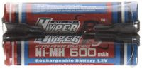 (12-Pack) HyperPS 1.2V AAA 600mAh Ni-MH Rechargeable Battery for High-Drain Devices, Quick Charge (Flat Top w/Soldering Tabs)