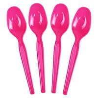 Frozen Dessert Supplies Super Dessert Pink Disposable Plastic Spoons, Durable and Sturdy Party Spoons Great For Ice Cream & So Much More! Fast Shipping! 100 Count