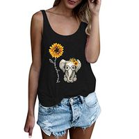 Futurelove ⭐ Women's Elephant+Sunflower Tank Top, Cute Workout Clothes Yoga Tops Exercise Gym Shirts Running Tank Tops