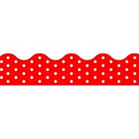 TREND enterprises, Inc. Polka Dots Red Terrific Trimmers, 39 ft
