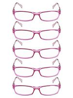 Ladies Reading Glasses 5 Pairs Pattern Design Readers Women Reading Eyeglasses (Purple, 1.75)