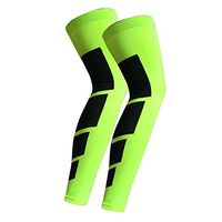 Baiyu 1 Pair Knee Leg Shin Long Sleeve Basketball Compression Guard Protector Gear Stretch Shin Sleeves Covers Antislip Injury Relief for Running Cycling Football Crossfit Various Colors- M