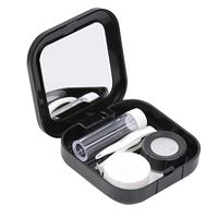 Aliturtle Contact Lens Case, Contact Lenses Box Holder Container Soak Storage Kit for Travel & Home, Contact Lens Box with Mirror + Tweezers + Lens HolderRod + 2 Lens Case + Solution Bottle