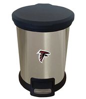 The Furniture Cove New 1.3 Gallon Round Stainless Steel Step Trash Can Waste Basket Featuring Your Choice of a Football Team Logo (Falcons)