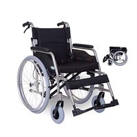 FXNN Transport Wheelchair Widened Wheelchair - Weighted Aluminum Alloy Folding Portable Manual Elderly Disabled Patient Cart Seat Width 50cm Walker (Color : Black)